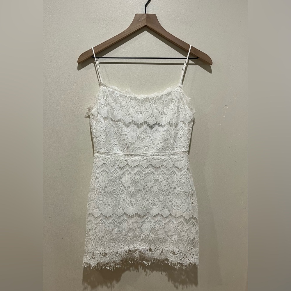 Lulu's White Lace Mini Dress